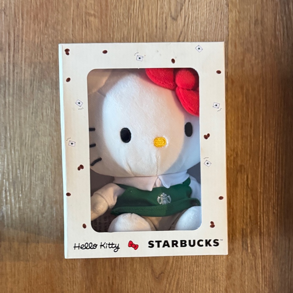 Starbucks Hello Kitty Plush with Red Bow and Green Apron